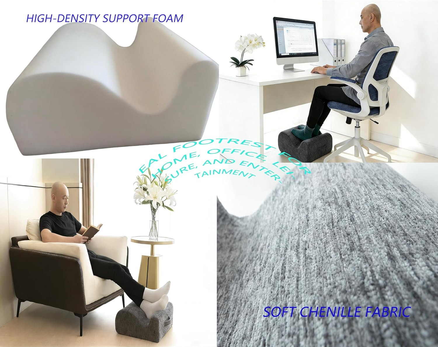 Ergonomic Footstooltwo-Way Tilt Design with Heel & Arch Supportwide Non-Slip Foa