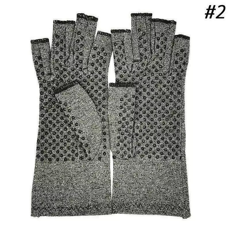 Compression Gloves Anti Arthritis Fingerless Pain Relief Joint Support With Grip