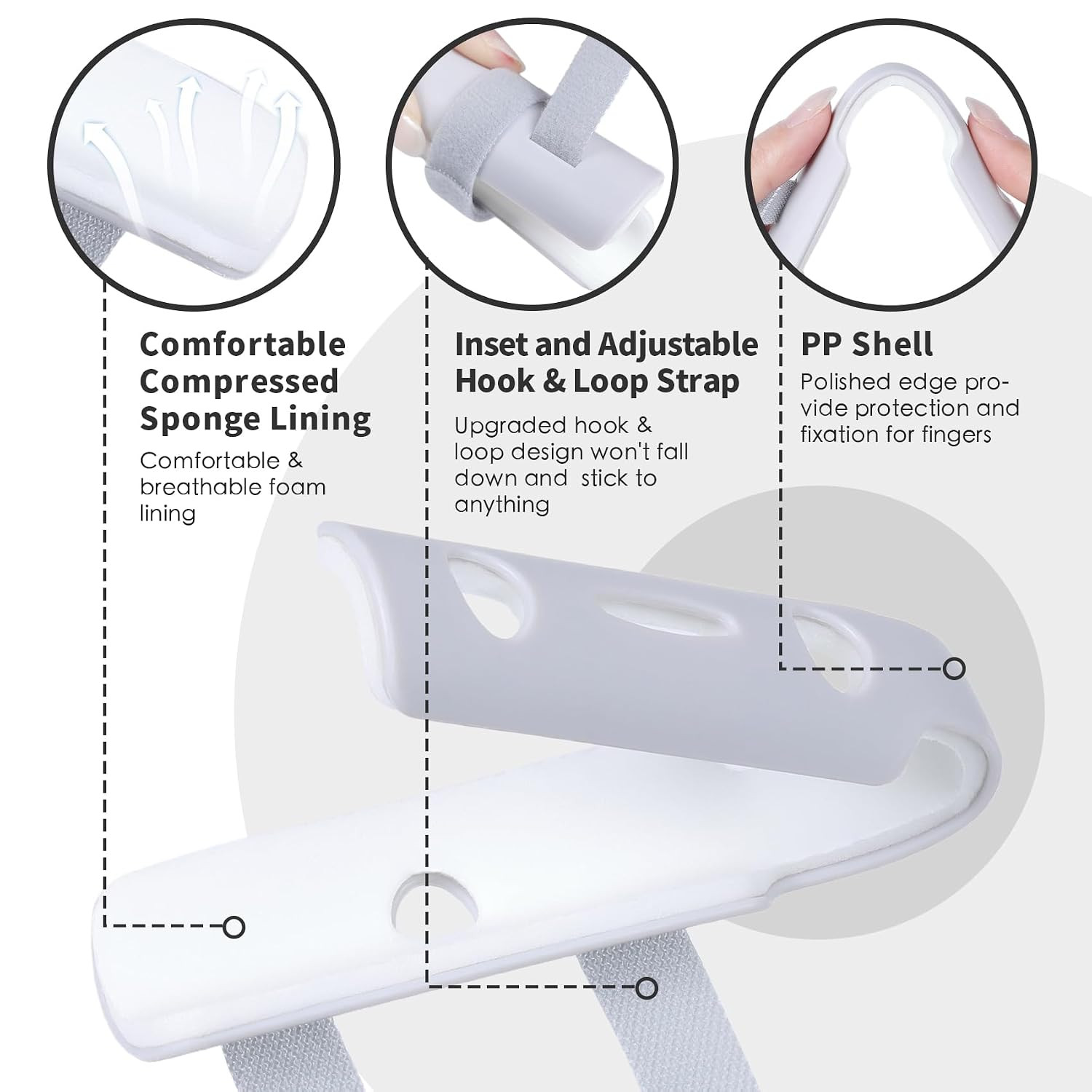 Finger Splint, 3pcs Finger Brace Joint Stabilizer | for Arthritis Broken Fing…