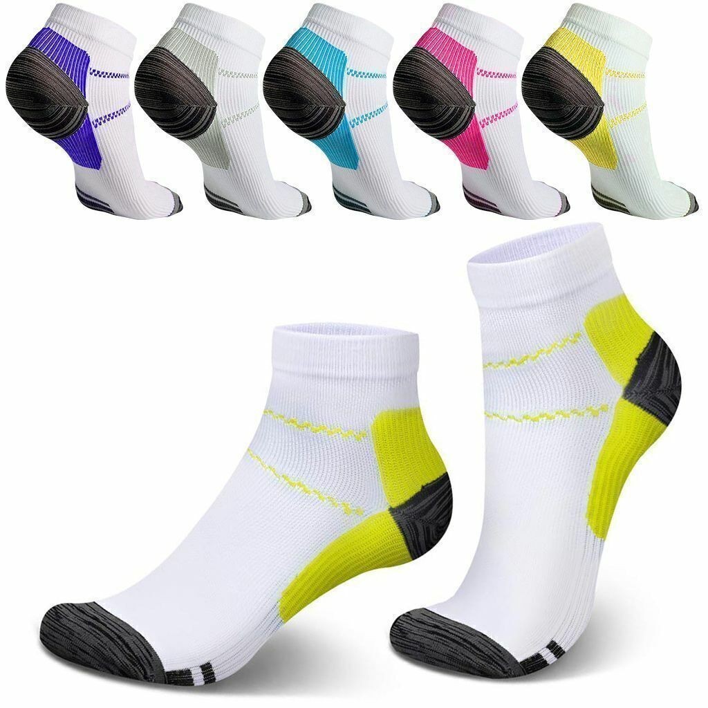 1/3/6 Pairs Compression Socks Plantar Fasciitis Arch Ankle Run Support Men Women