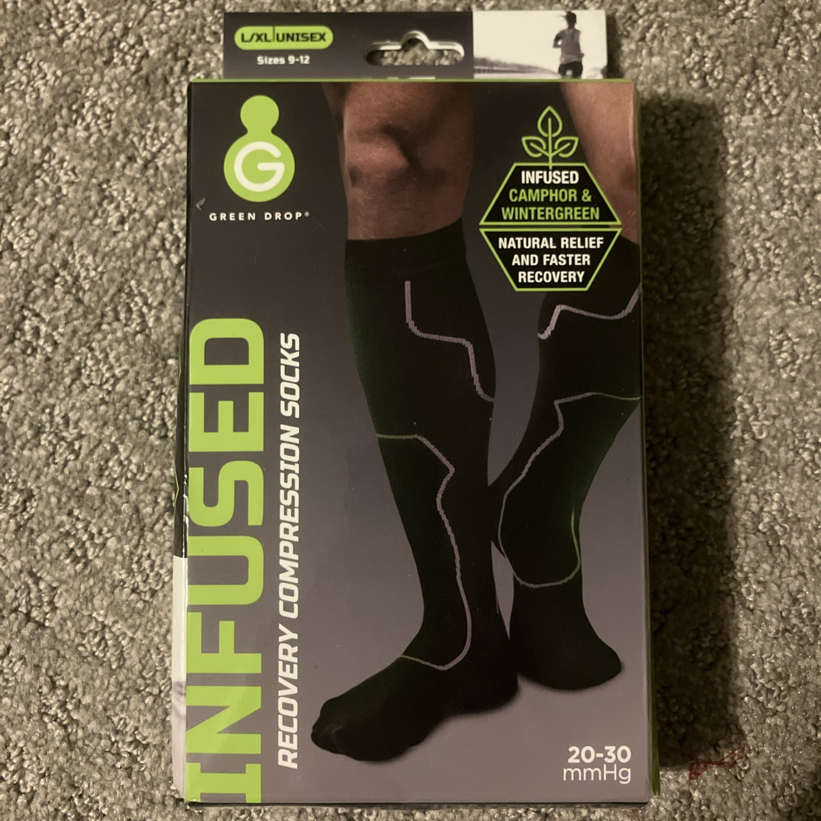 Green Drop Compression Socks Knee High Black Large / X-Large 1 Ct