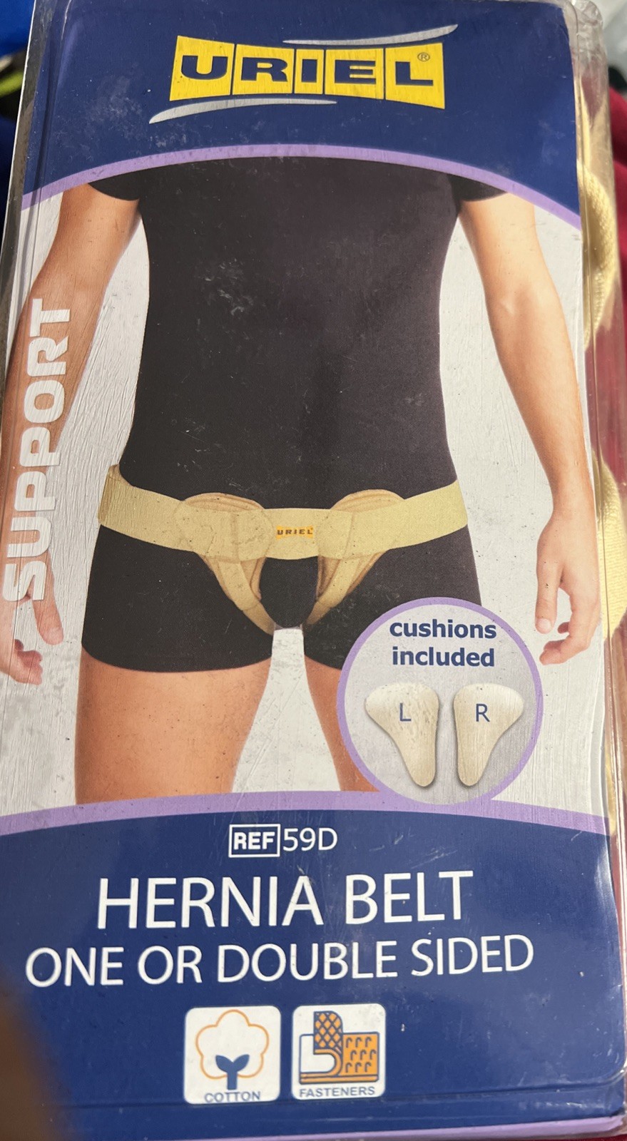 URIEL Double Sided Inguinal Hernia Belts for Men Hernia Support Tan Size XXL