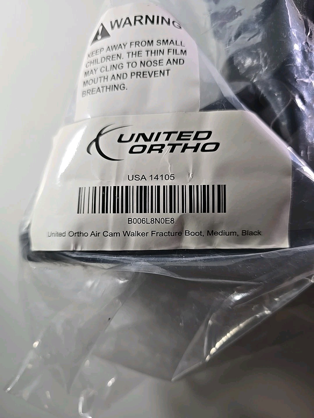United Ortho USA14105 Air Cam Walker Fracture Boot, Medium, Black