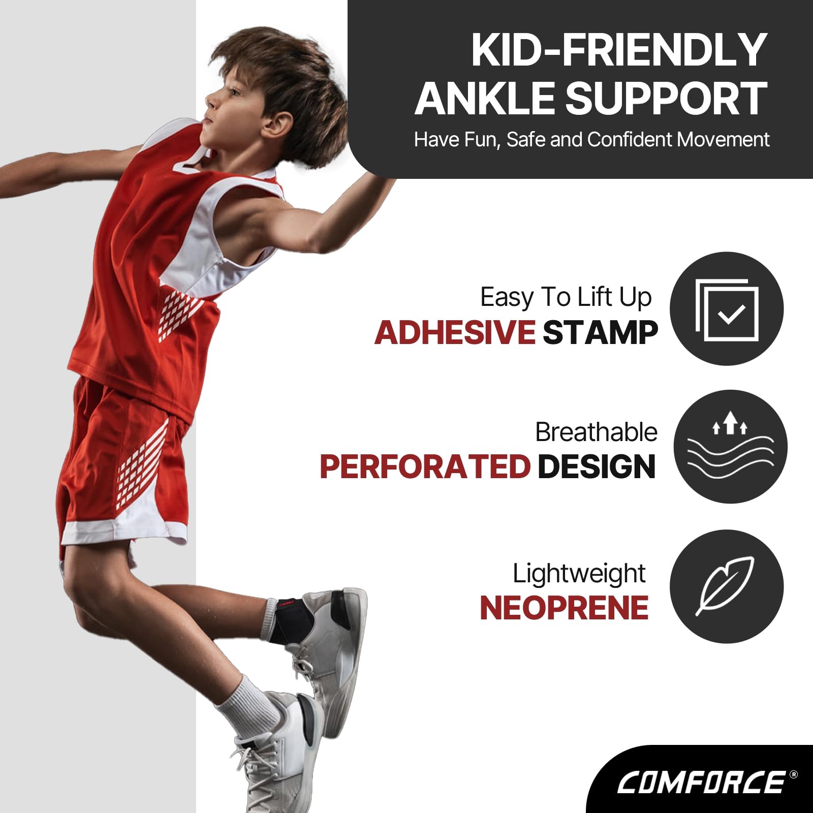 Ankle Support Brace,Breathable Neoprene Ankle Brace for Kid, Adjustable Soft …