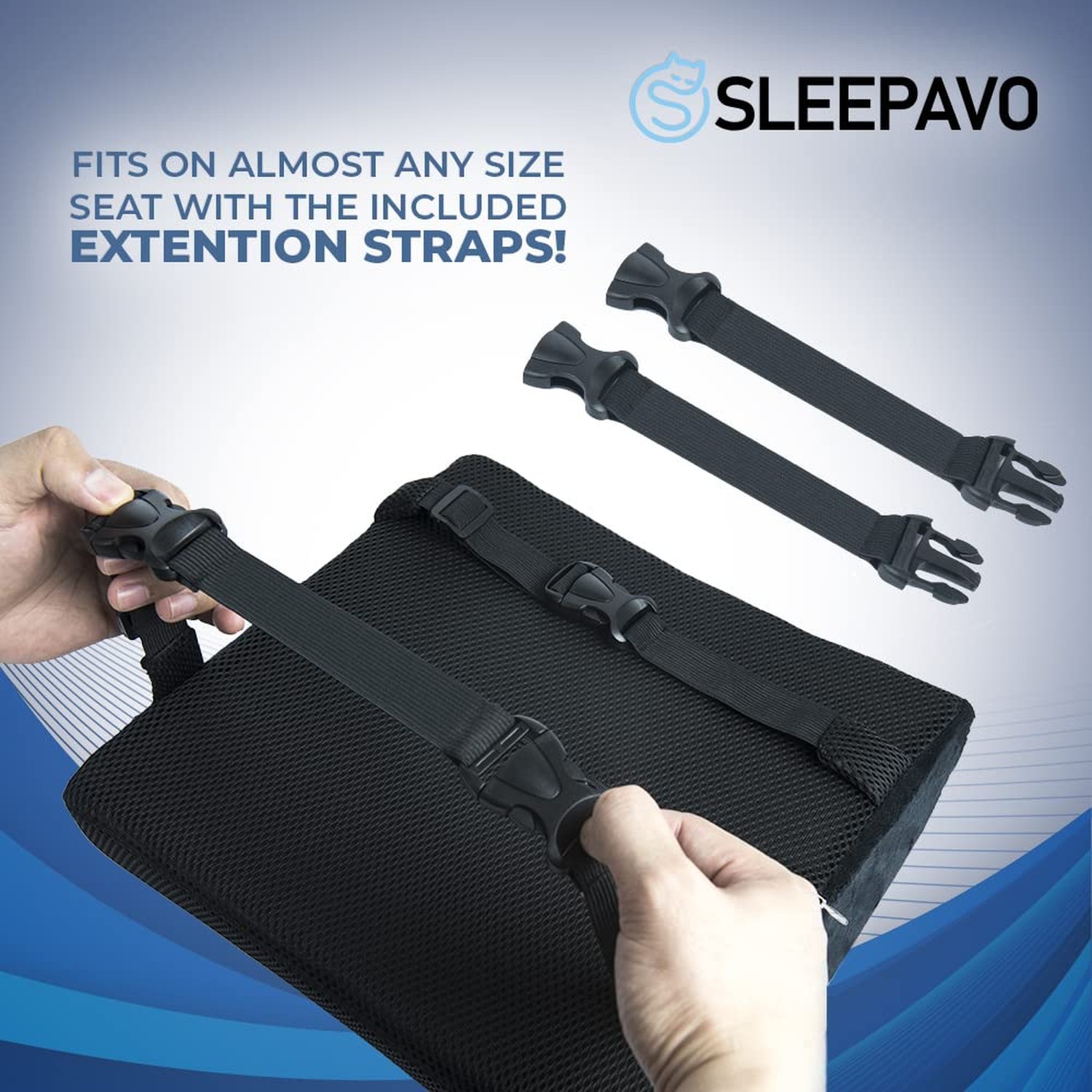 Sleepavo Memory Foam Seat Cushion for Office Chair-Orthopedic Back and Butt P…