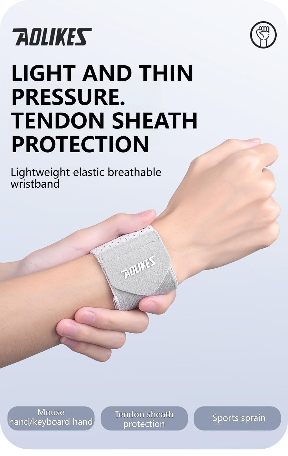 Aolikes Wrist Band Support Sleeve Gym Support Wrist Brace Wrap Breathable Elasti