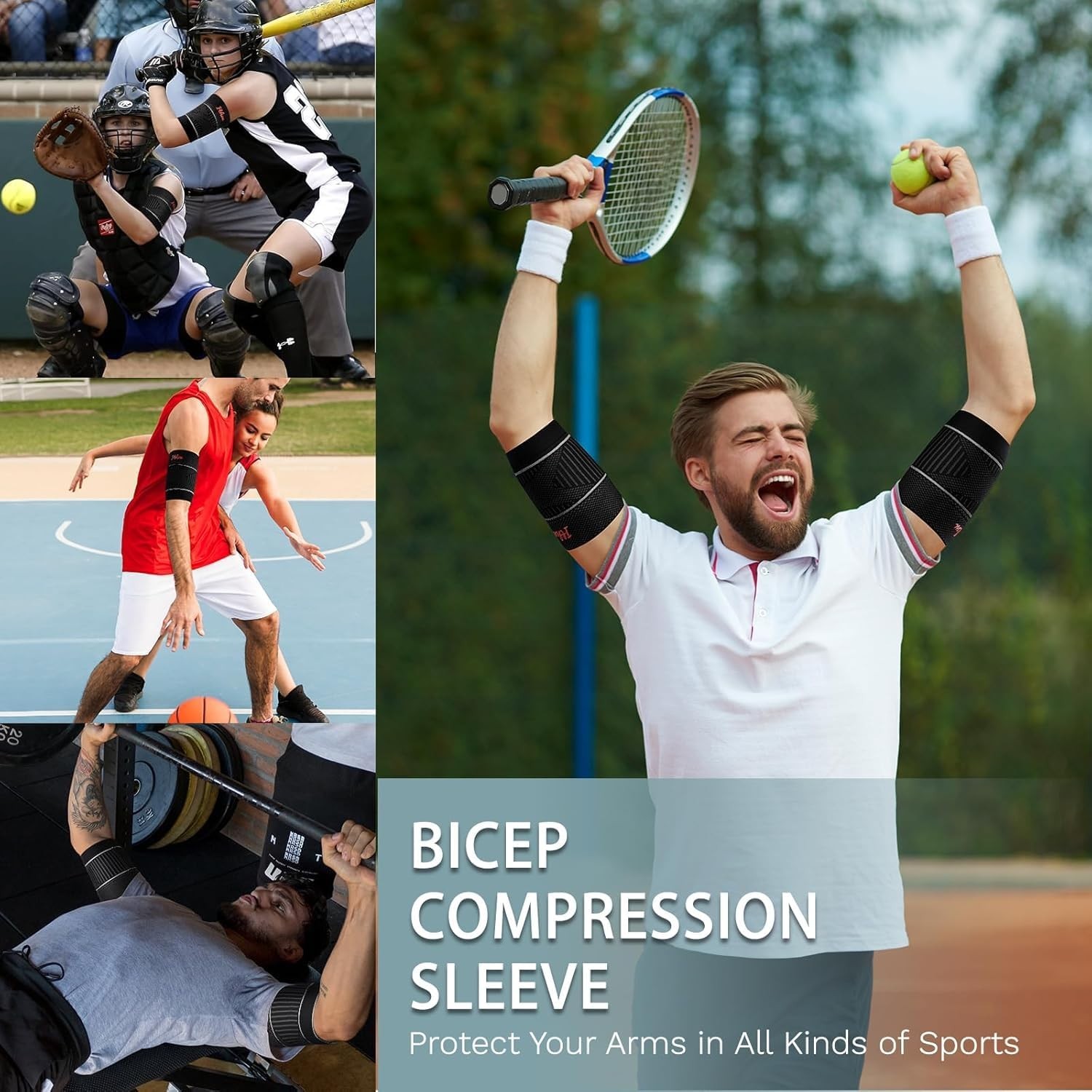 Gray Bicep Tendonitis Brace for Effective Pain Relief – Comfortable Large Size
