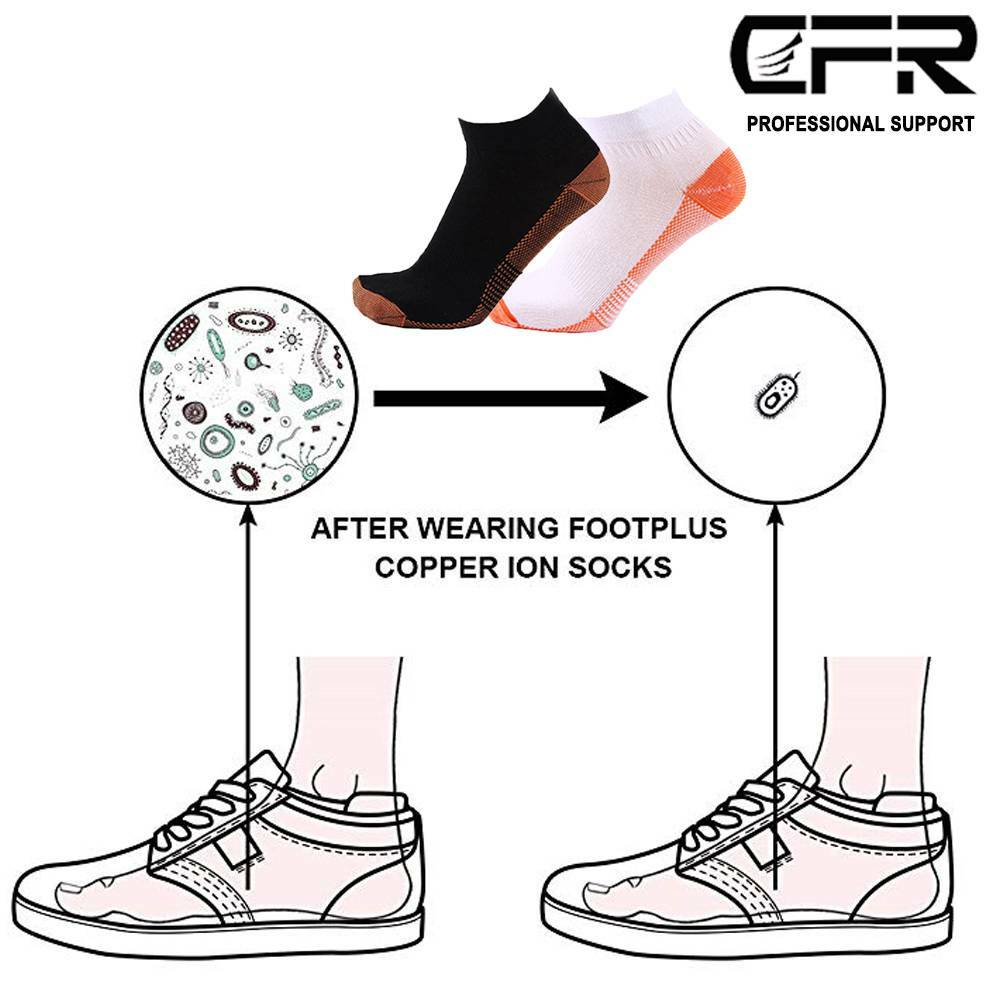 1/2/3Pairs Copper Compression Socks Plantar Fasciitis Arch Ankle Running Support