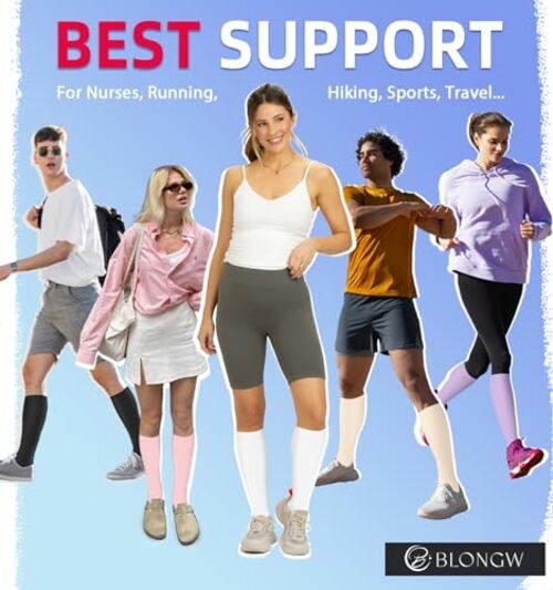Compression Socks for Women & Men Small-Medium 01 Black/Gray/Pink/Nude