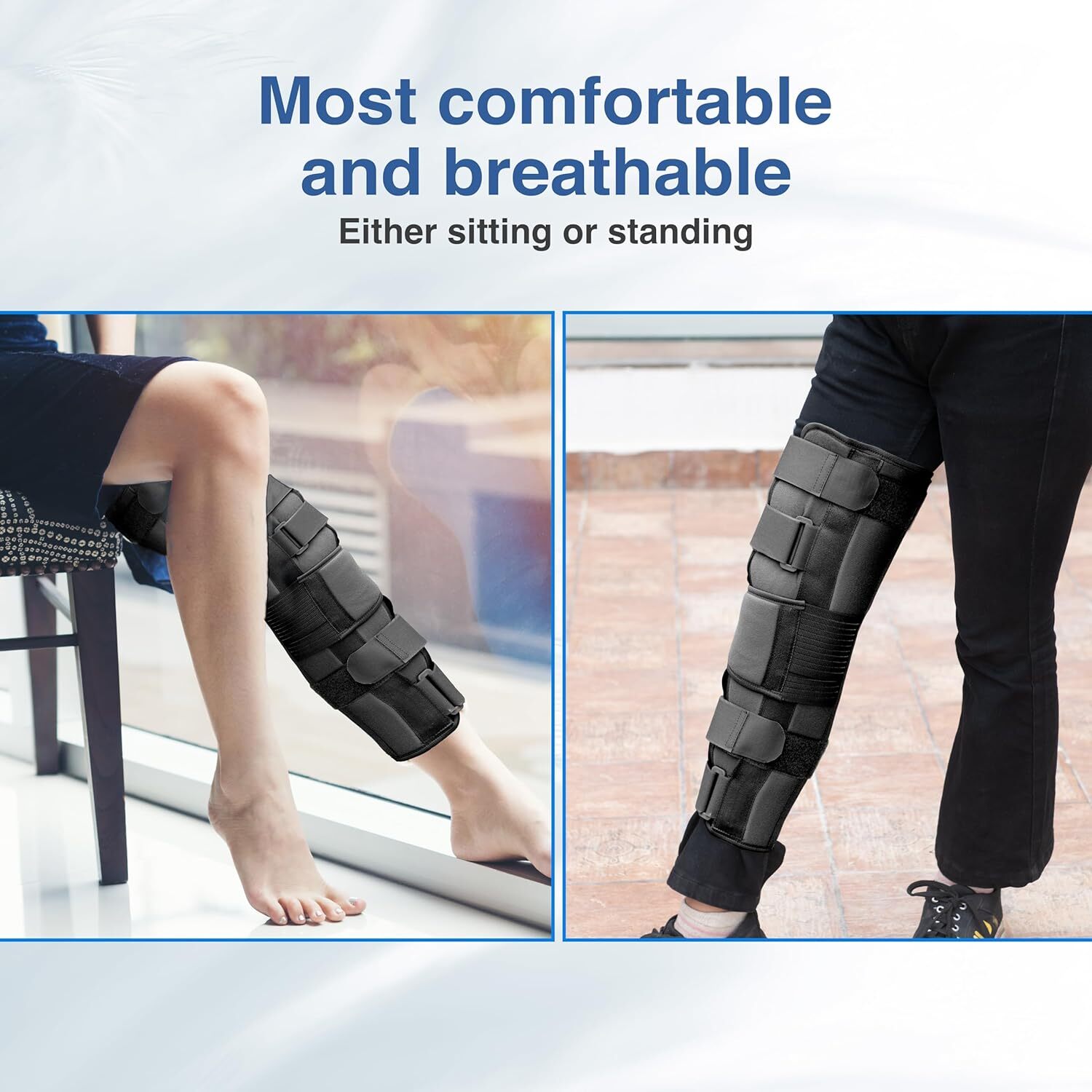 Knee Brace Wrap Around Support Adjustable Knee Open Patella Compression Brace US