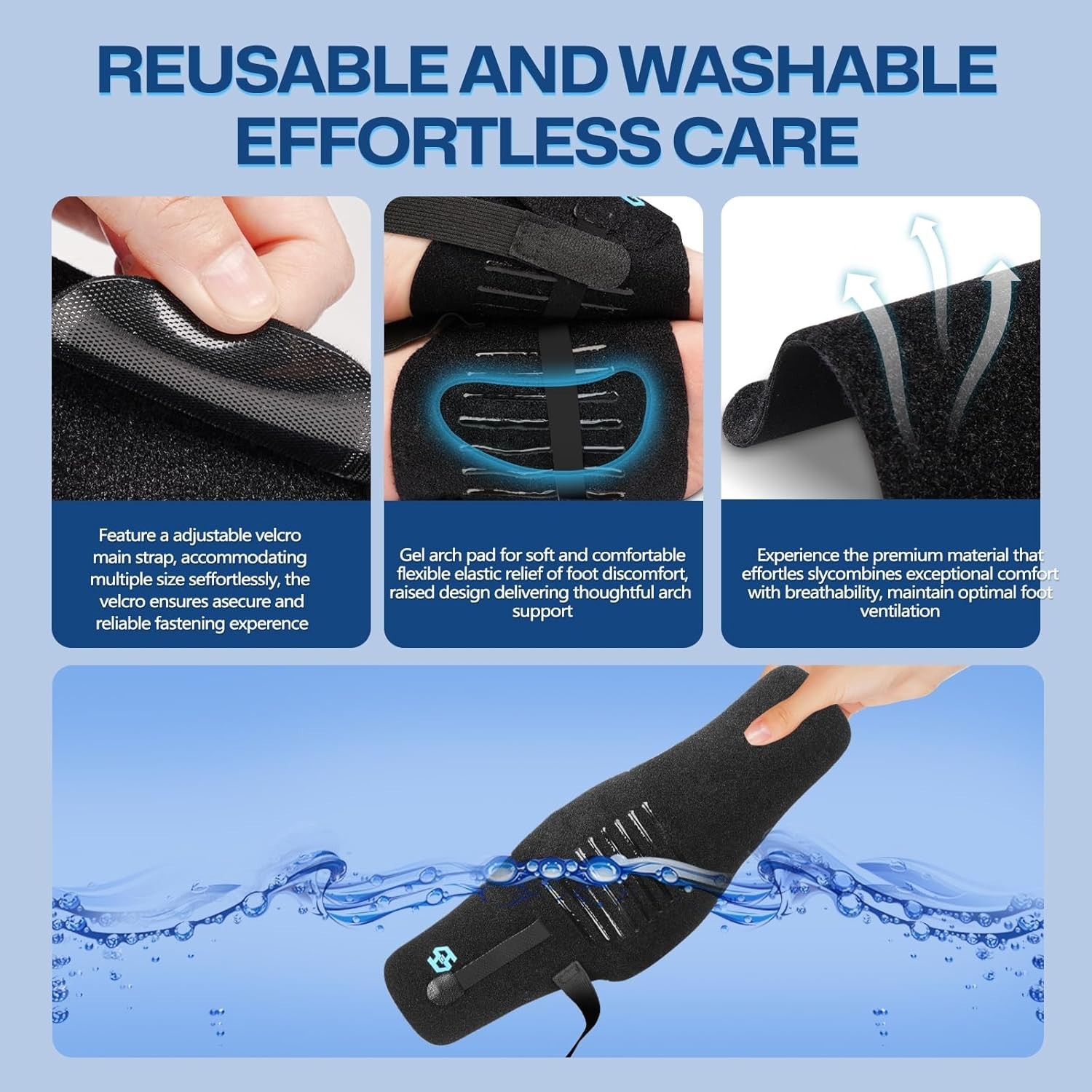 Arch Support Braces for Plantar Fasciitis Relief, Adjustable Compression Band…