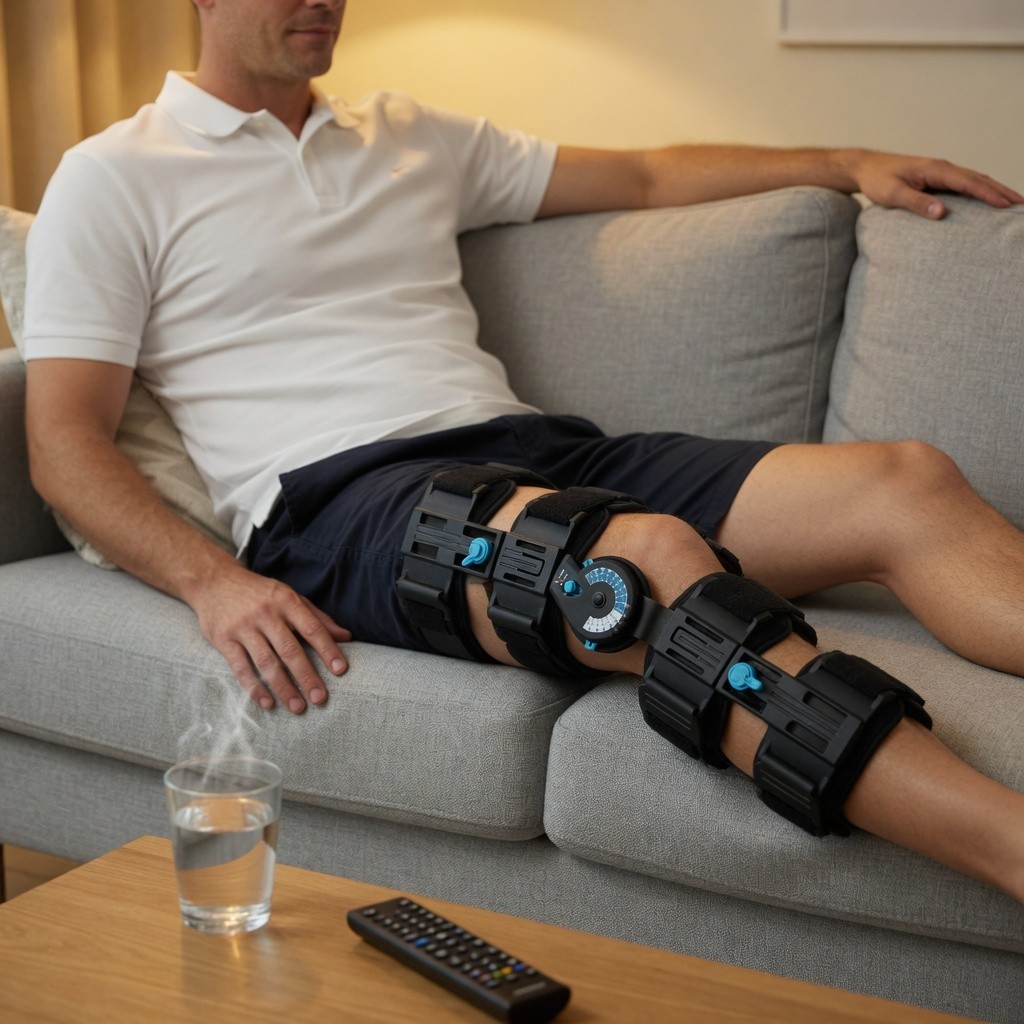 Hinged Post Op Knee Brace Support Orthosis Immobilizer for ACL, PCL and MCL