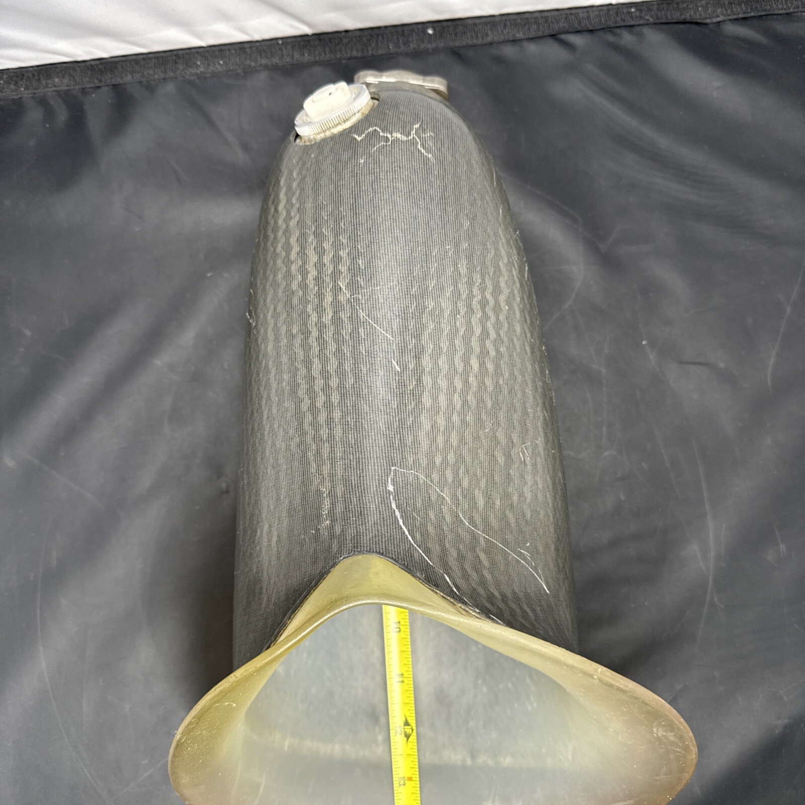 PROSTHETIC GRAY CARBON FIBER LEG SOCKET Above Knee Left Leg W Mounting Plate