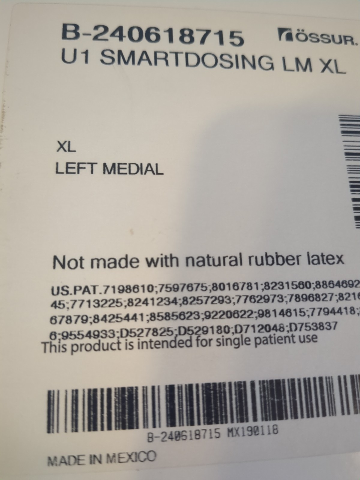 Ossur Unloader One with SmartDosing Size XL Left Medial B-240618715