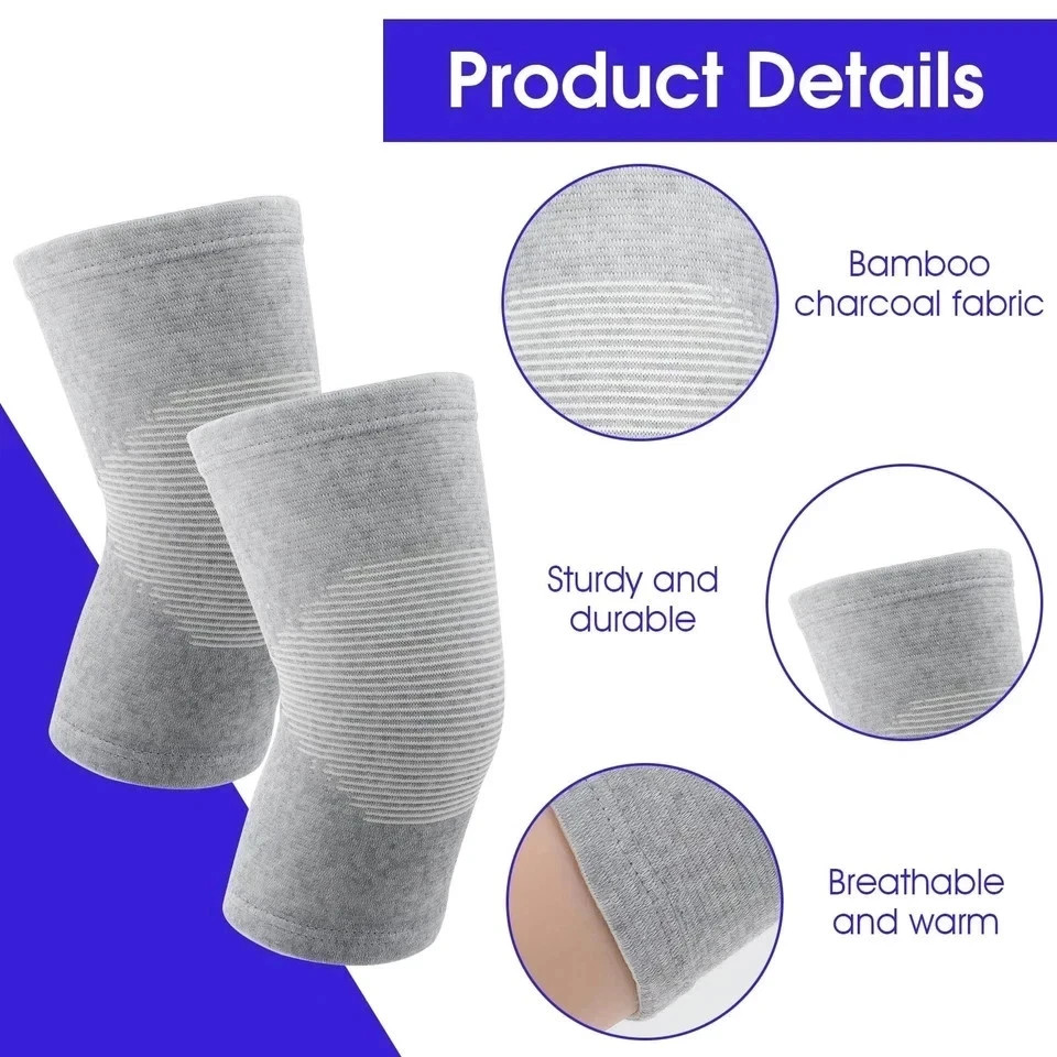 Bamboo Knee Sleeve, Elastic Compression Knee Brace Breathable Knees Pads Leg …