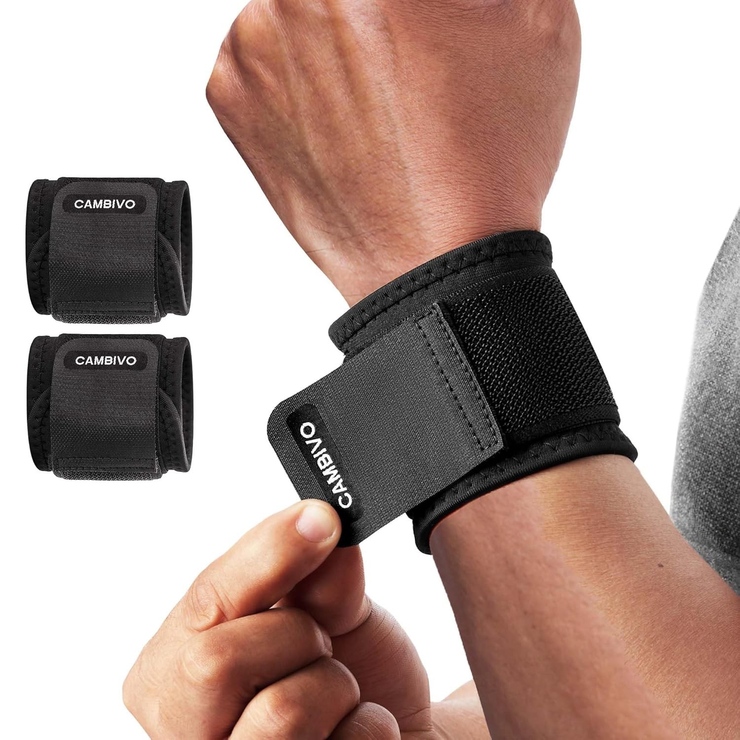 2-Pack Adjustable Wrist Brace for Carpal Tunnel Relief – Both Hands Support