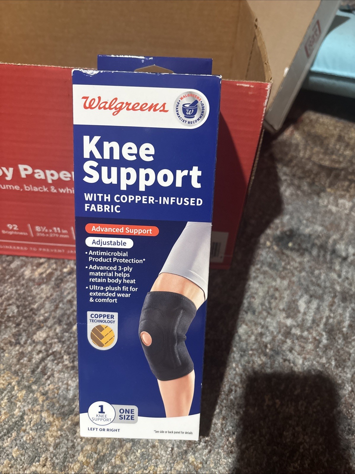Knee Support with with Copper-Infused Fabric One Size
