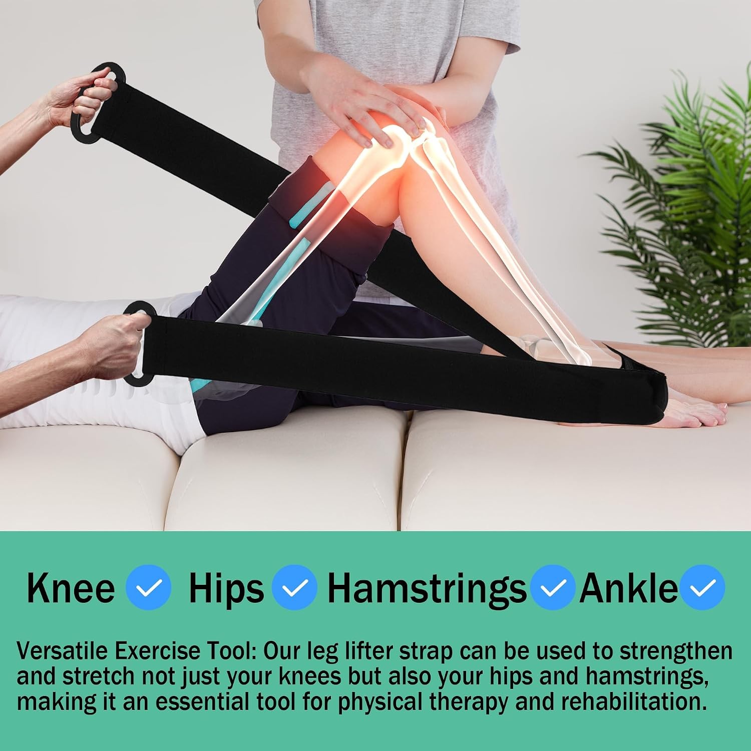 Knee Replacement Recovery Kit Leg Lifter Strap Elastic Exercise Bands Hip Leg