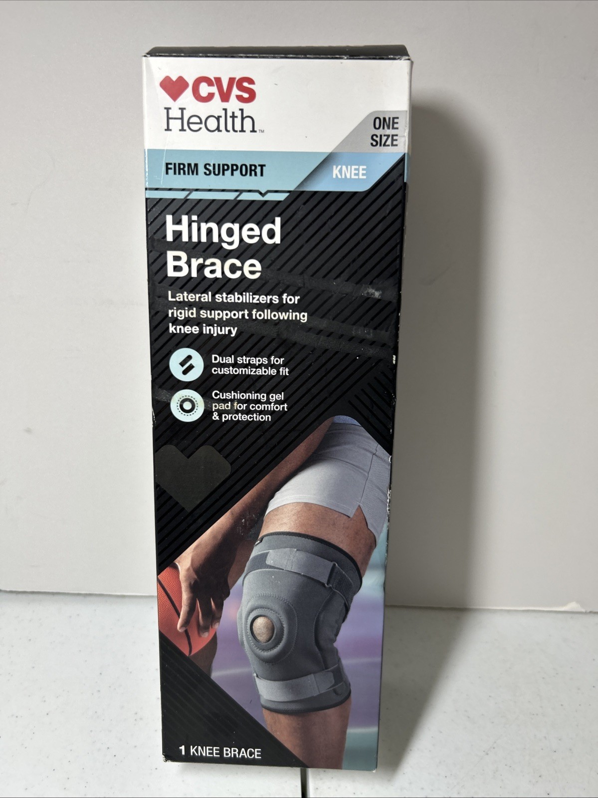 CVS Health Firm Support Hinged Knee Brace One Size Comfortable Fit