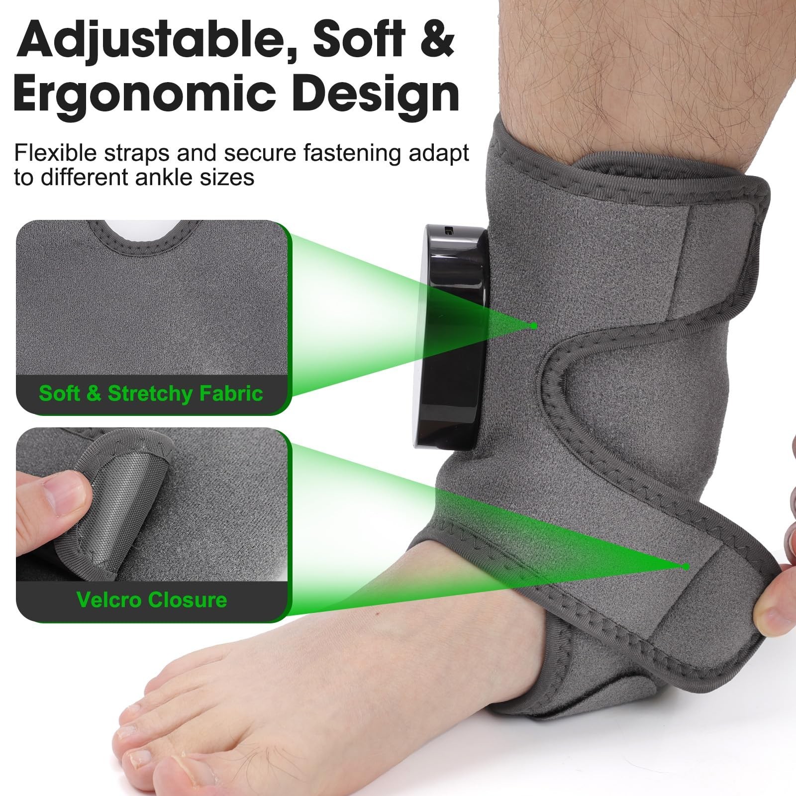 Cordless Foot Ankle Massager for Pain Relief, Ankle Heating Pad with Massage,…