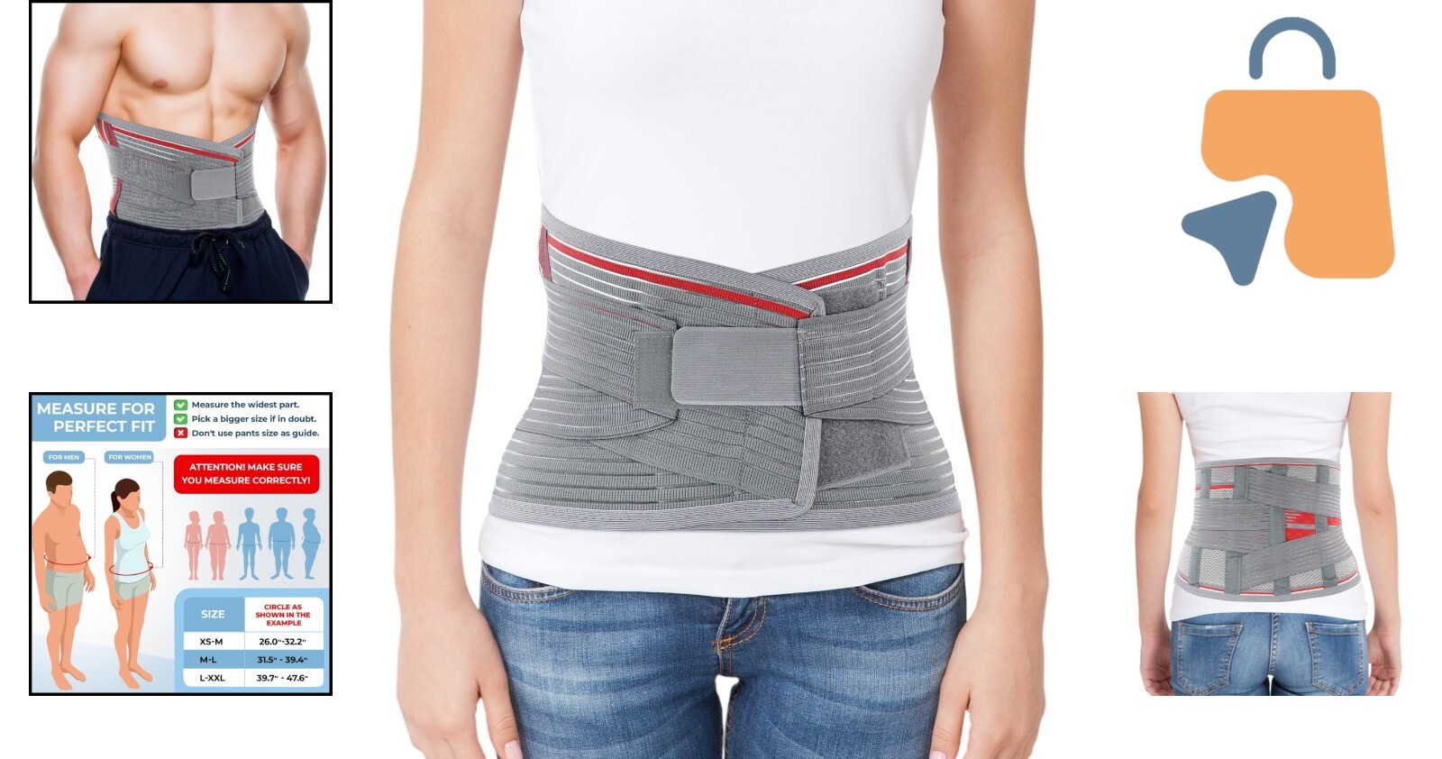 Breathable Lumbosacral Back Support Brace – Slim Design for Lower Back Relief