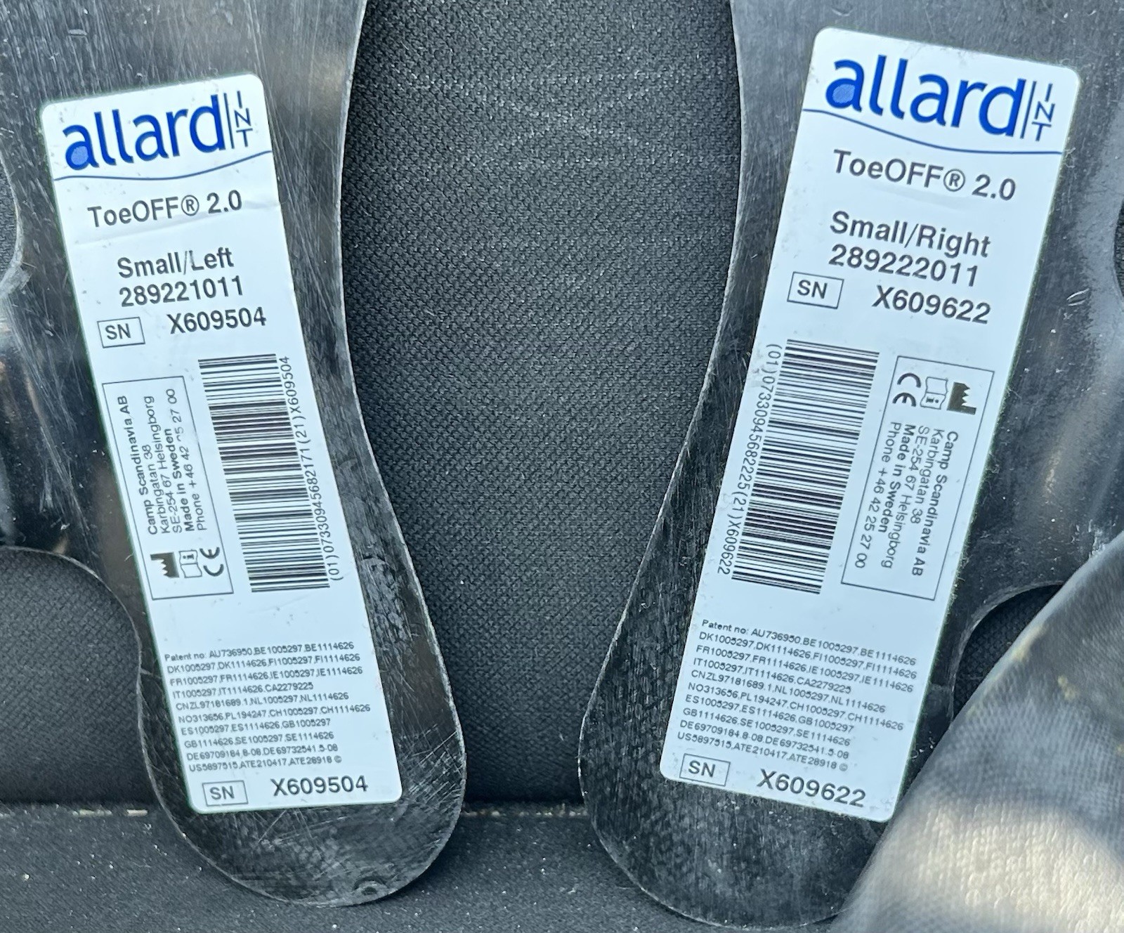 Allard ToeOFF 2.0 Pair LEFT & RIGHT Foot Drop AFO Brace Size Small Toe Off2.0