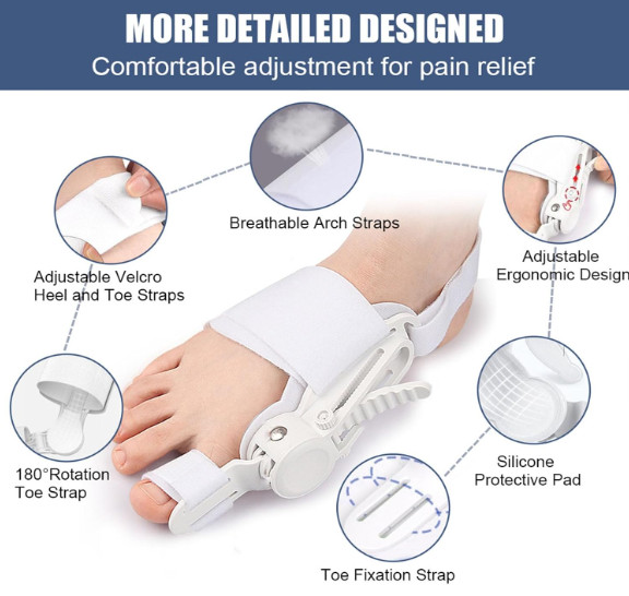 Adjustable Bunion Corrector Toe Straightener Hallux Valgus Splint Brace Left Rig