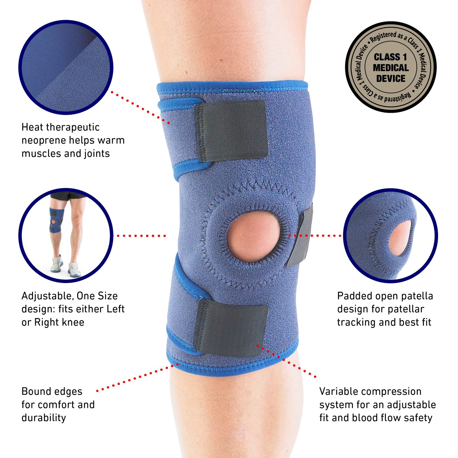 Adjustable Neo G Open Patella Knee Brace for Pain Relief and Support