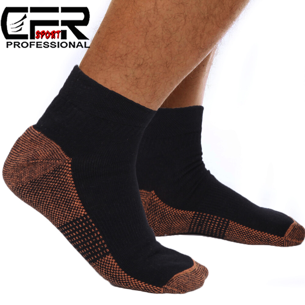 Magnetic Copper Compression Gym Relief Ankle Support Brace Foot Sleeve Socks CFR