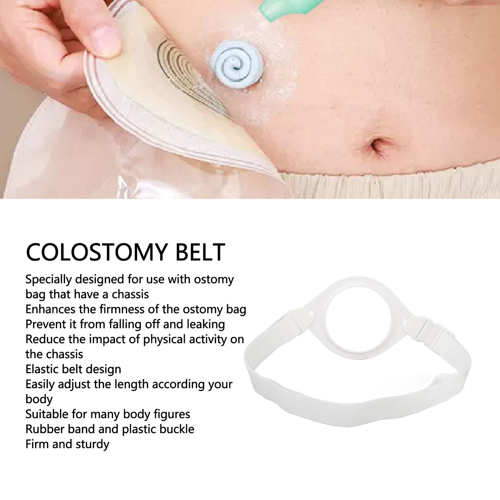 Ostomy Reinforcement Belt Length Adjust Smoothing Surfaces Colostomy Bag