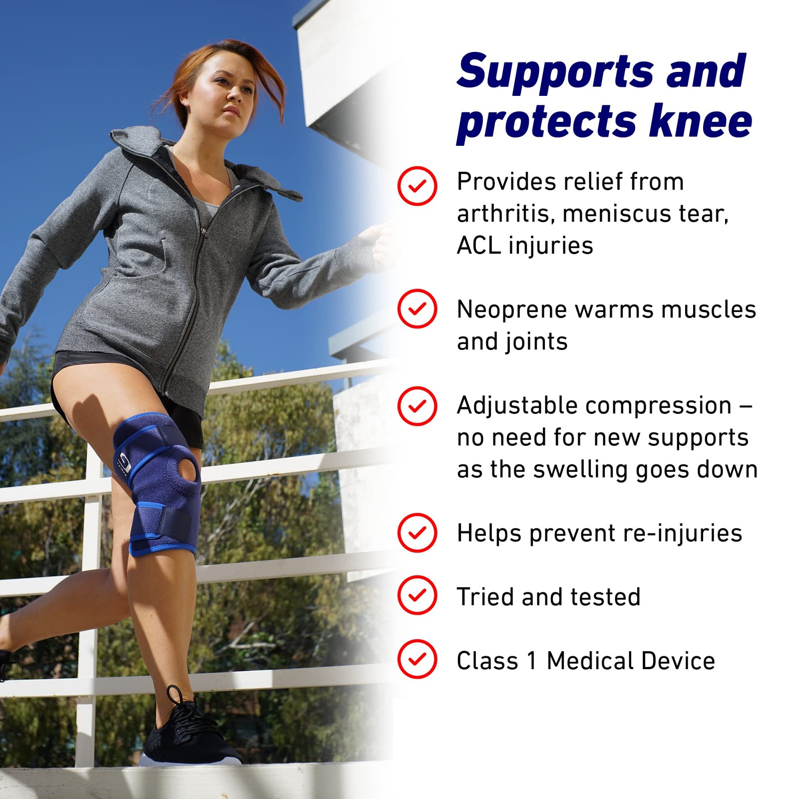 Adjustable Neo G Open Patella Knee Brace for Pain Relief and Support
