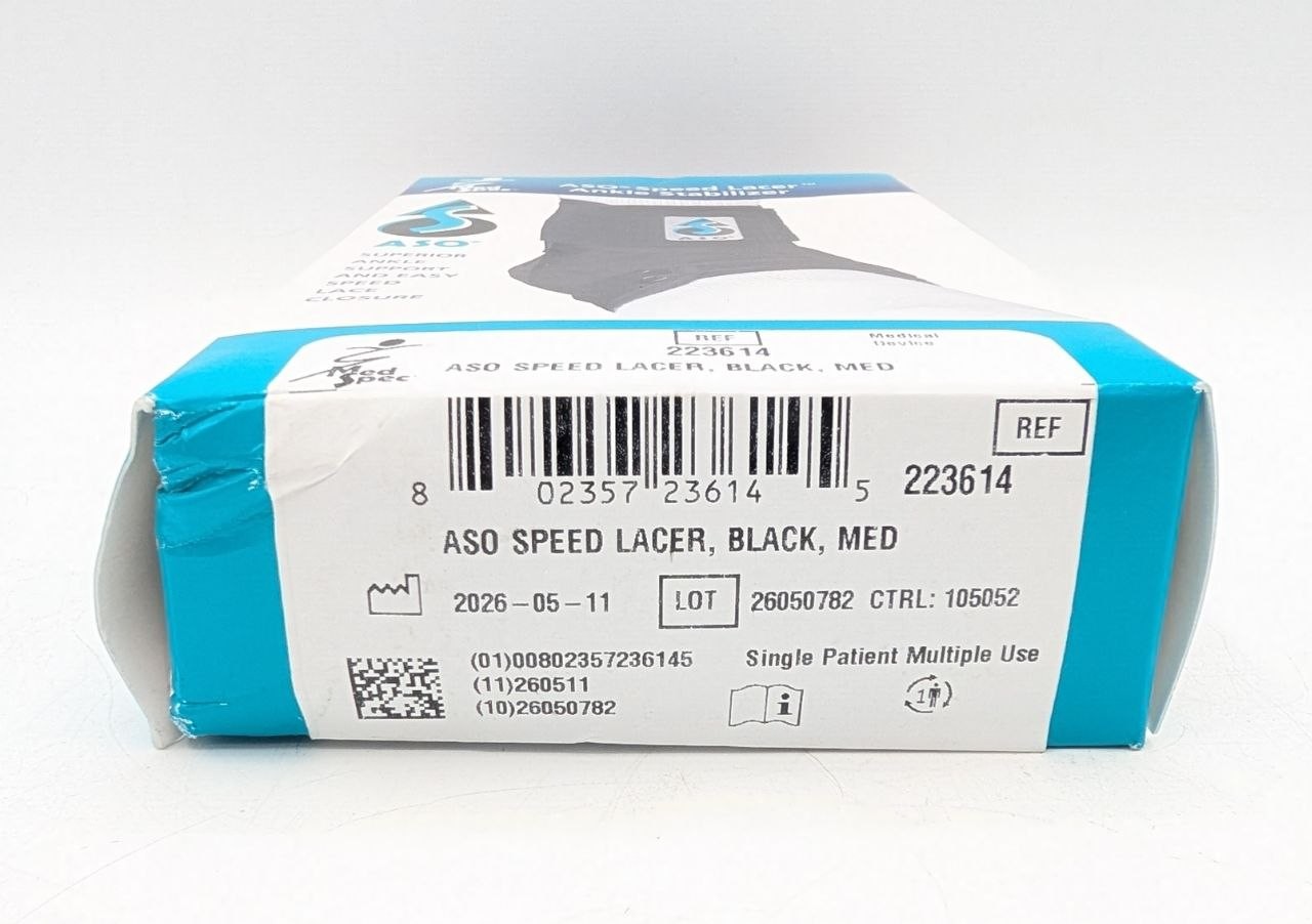Med Spec ASO Speed Lacer Ankle Stabilizer – Medium, Black