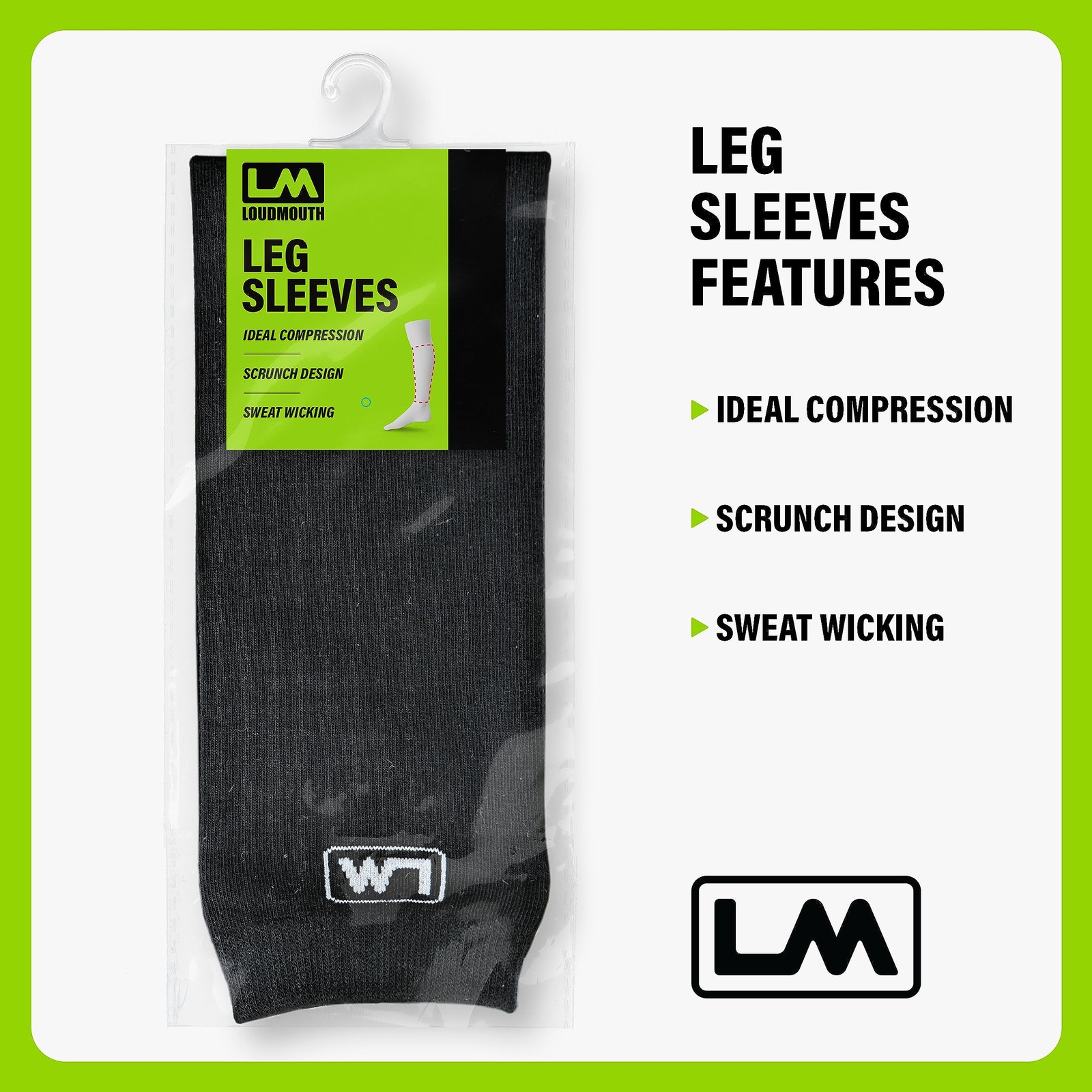 Loudmouth Football Leg Sleeves Compression Calf Guard Men Women Youth Pair