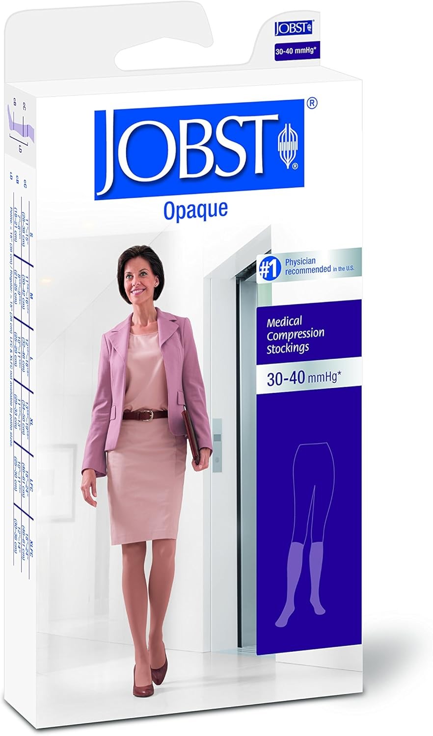Jobst Opaque Knee-High Closed Toe, 30-40 mmHg (Size: L) Natural