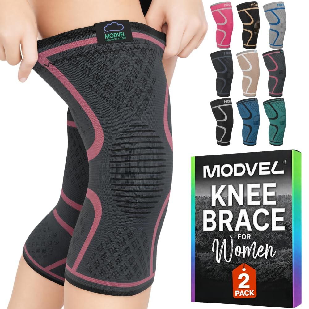 Modvel 2 Pack Pink Knee Brace Large Set A