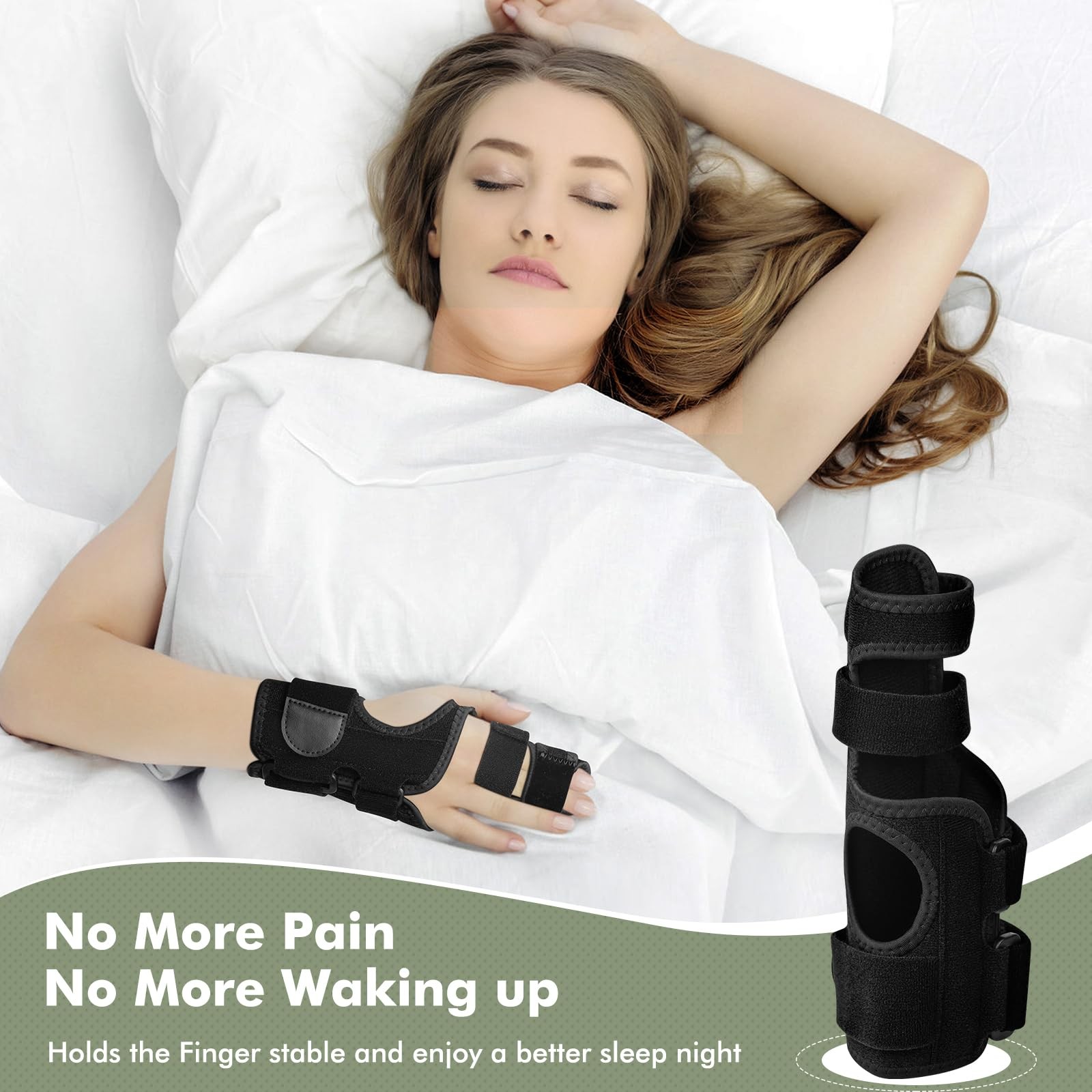 EDNYZAKRN Trigger Finger Splint, 2 Brace for Index, Middle, S/M, Black
