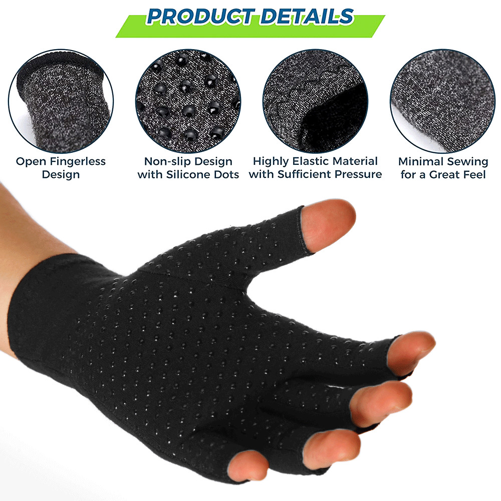 CFR Arthritis Compression Gloves Hand Half Finger Support Joint PainRelief Golf