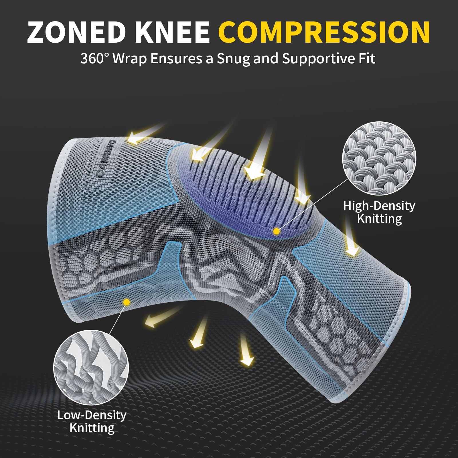 Knee Brace for Knee Pain, Medical Grade Knee Compression Sleeve with Side Sta…
