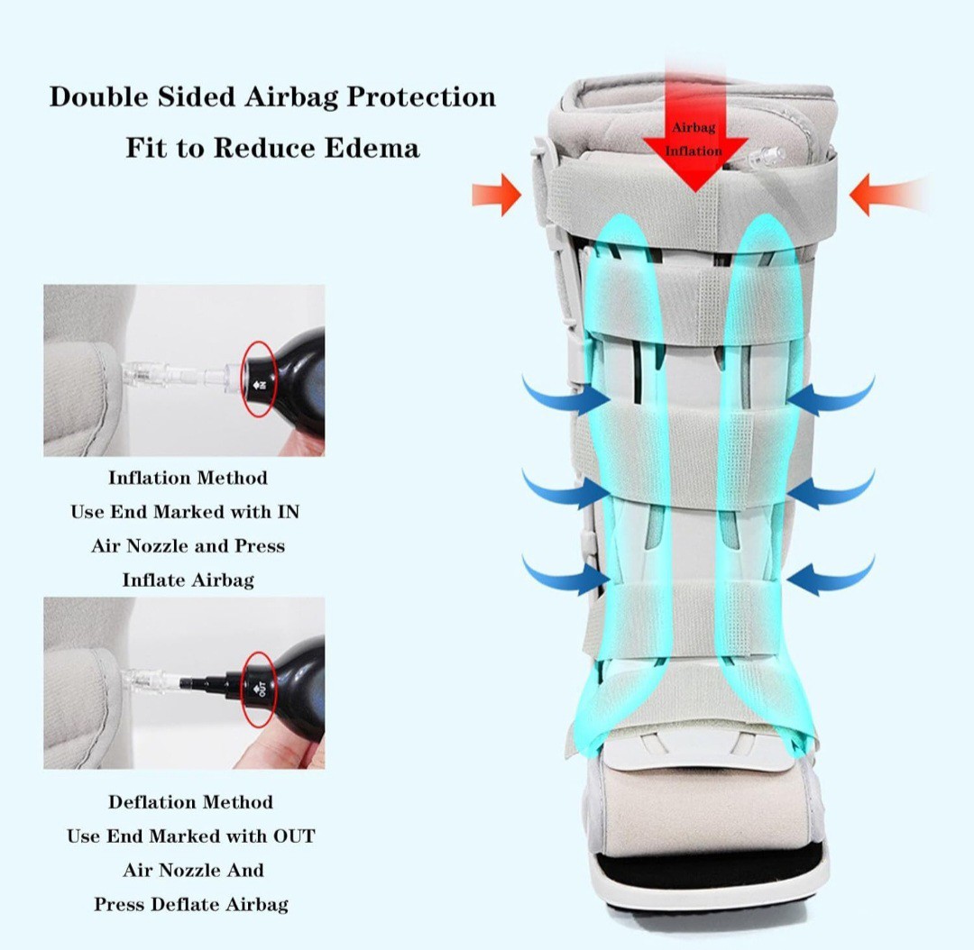 Advance Walking Boot Pneumatic Walking Anckle Strap Support S 5-7.5