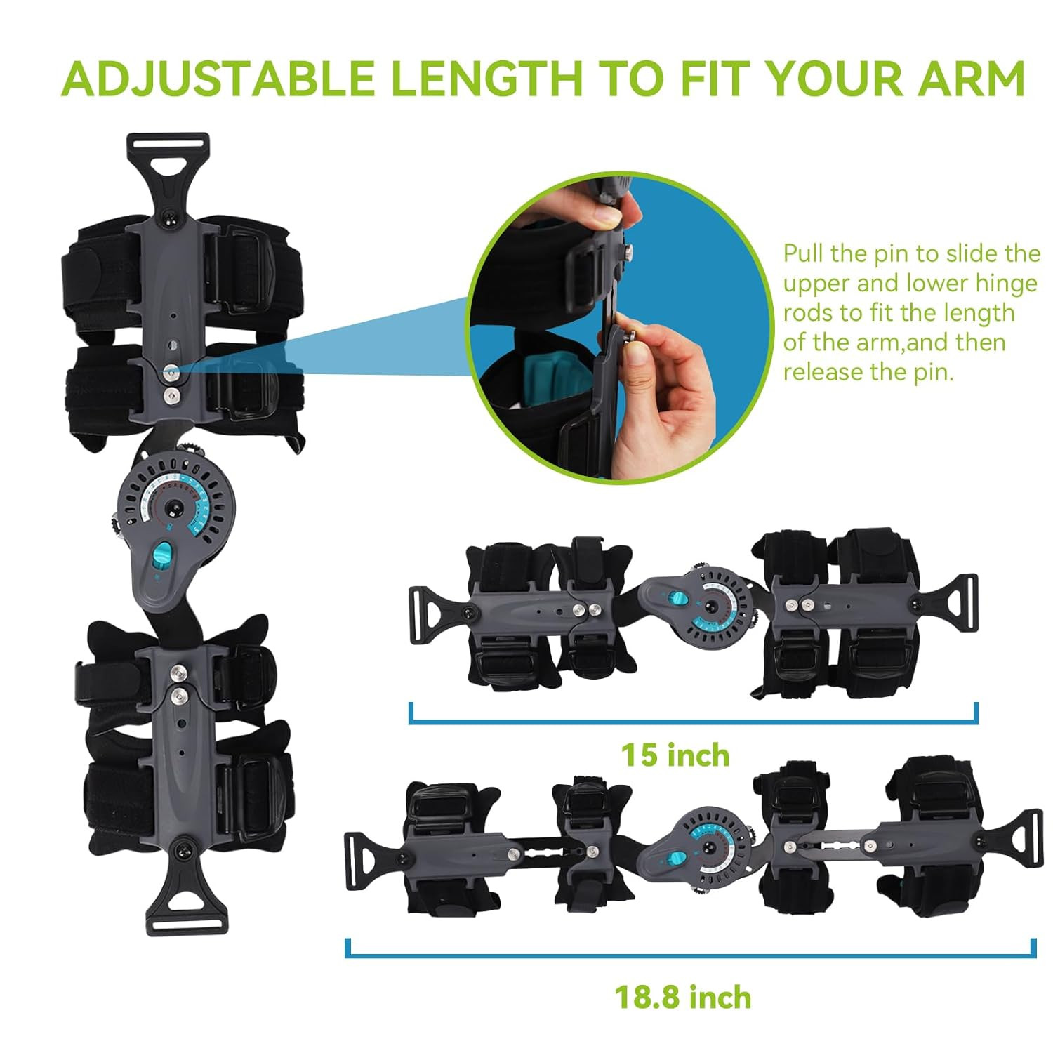 Hinged Elbow Brace,Adjustable Post OP ROM Elbow Brace with Sling Stabilizer Spli
