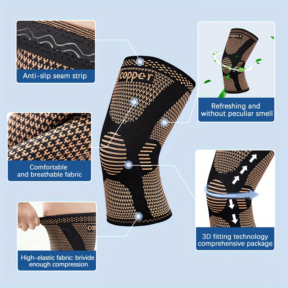 2Pack Copper Knee Braces Women Men,for Arthritis,Meniscus Tear,Joint Pain Relief