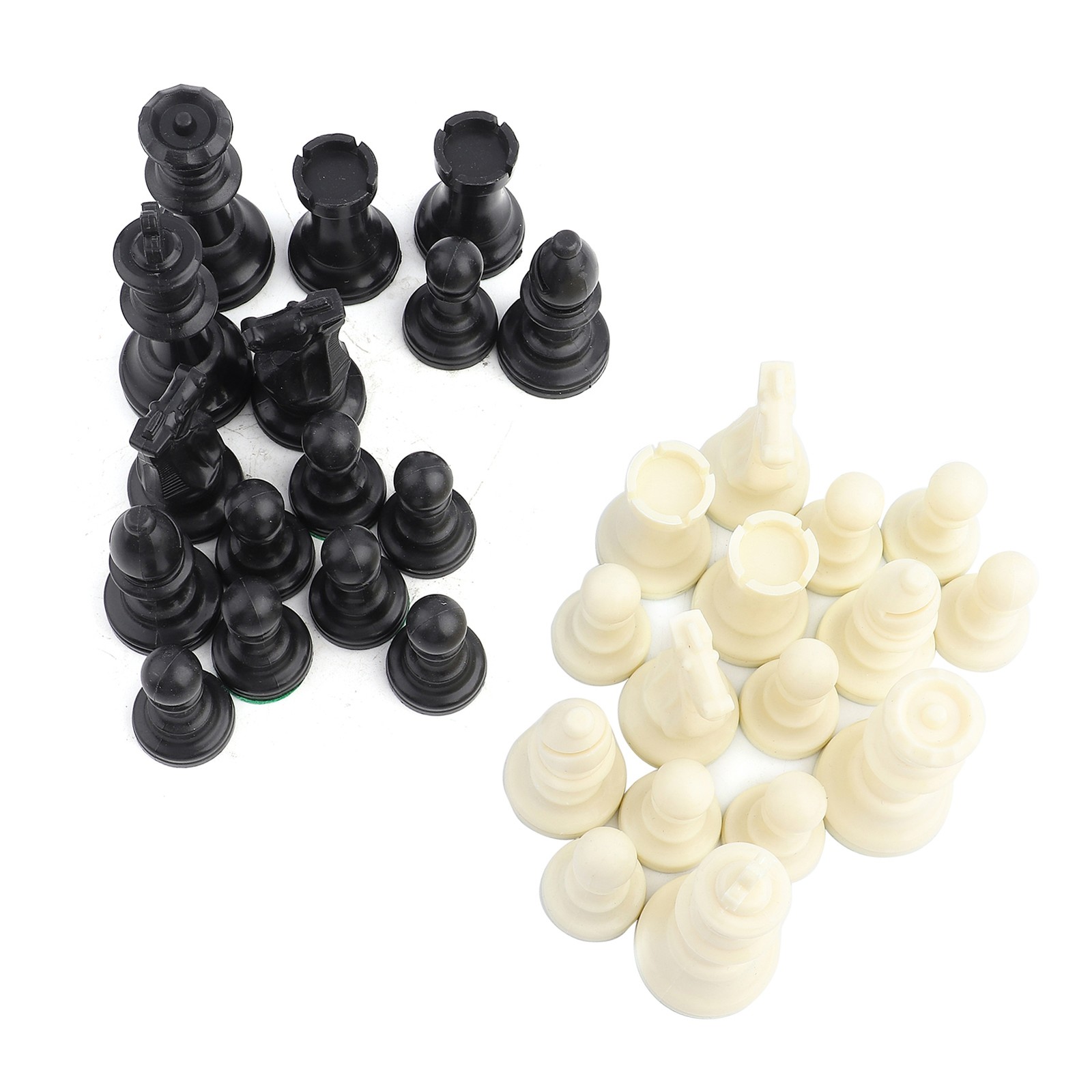 Plastic Chessmen Set International Chess Game Complete Chessmen Set Black&&White