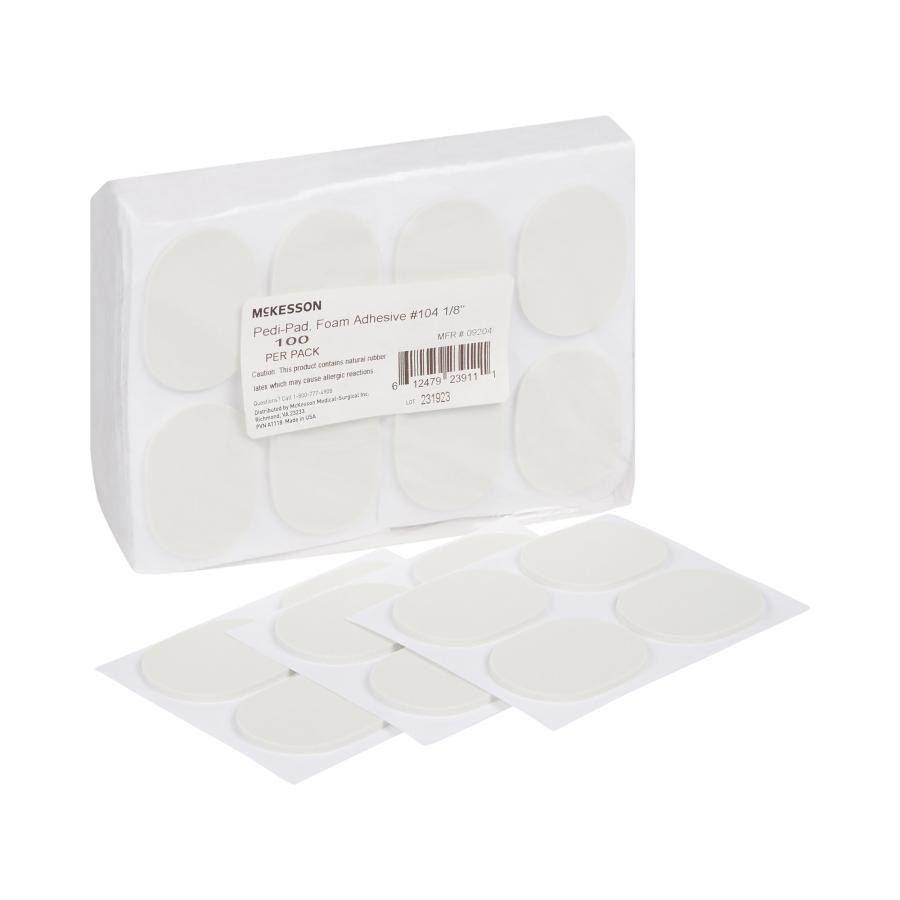 McKesson PediPad Foot Pads Adult Adhesive Foam 1/8″ Thick Adhesive Foot Size 100