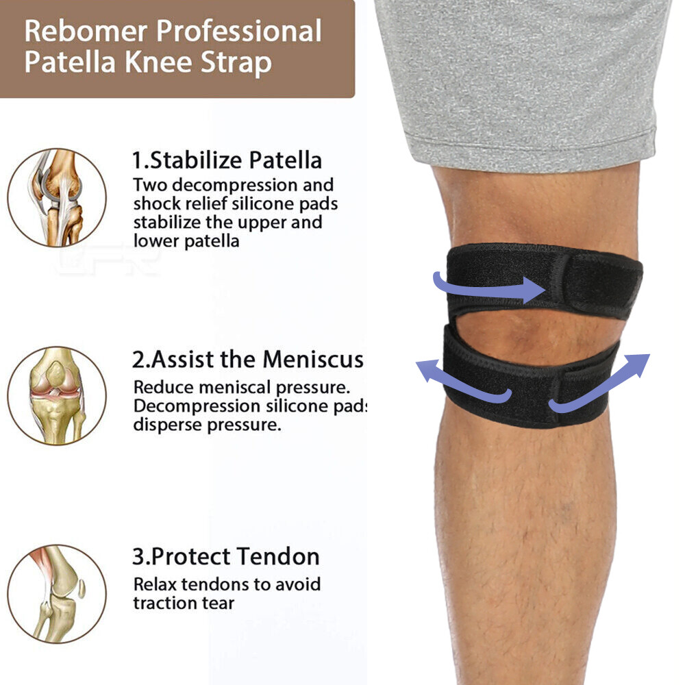 Knee Strap Brace Support Patella Stabilizer Sports Squats Arthritis Pain Relief