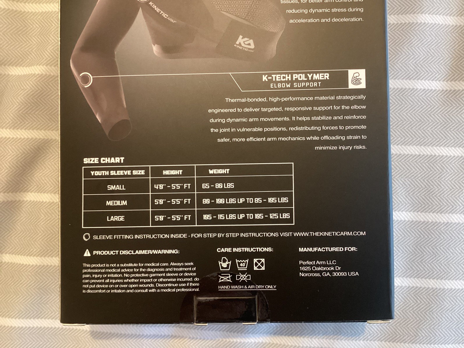 KINETIC ARM K2 Youth Sleeve Shoulder/Elbow/Arm Stabilizer, Black (Medium/Left)