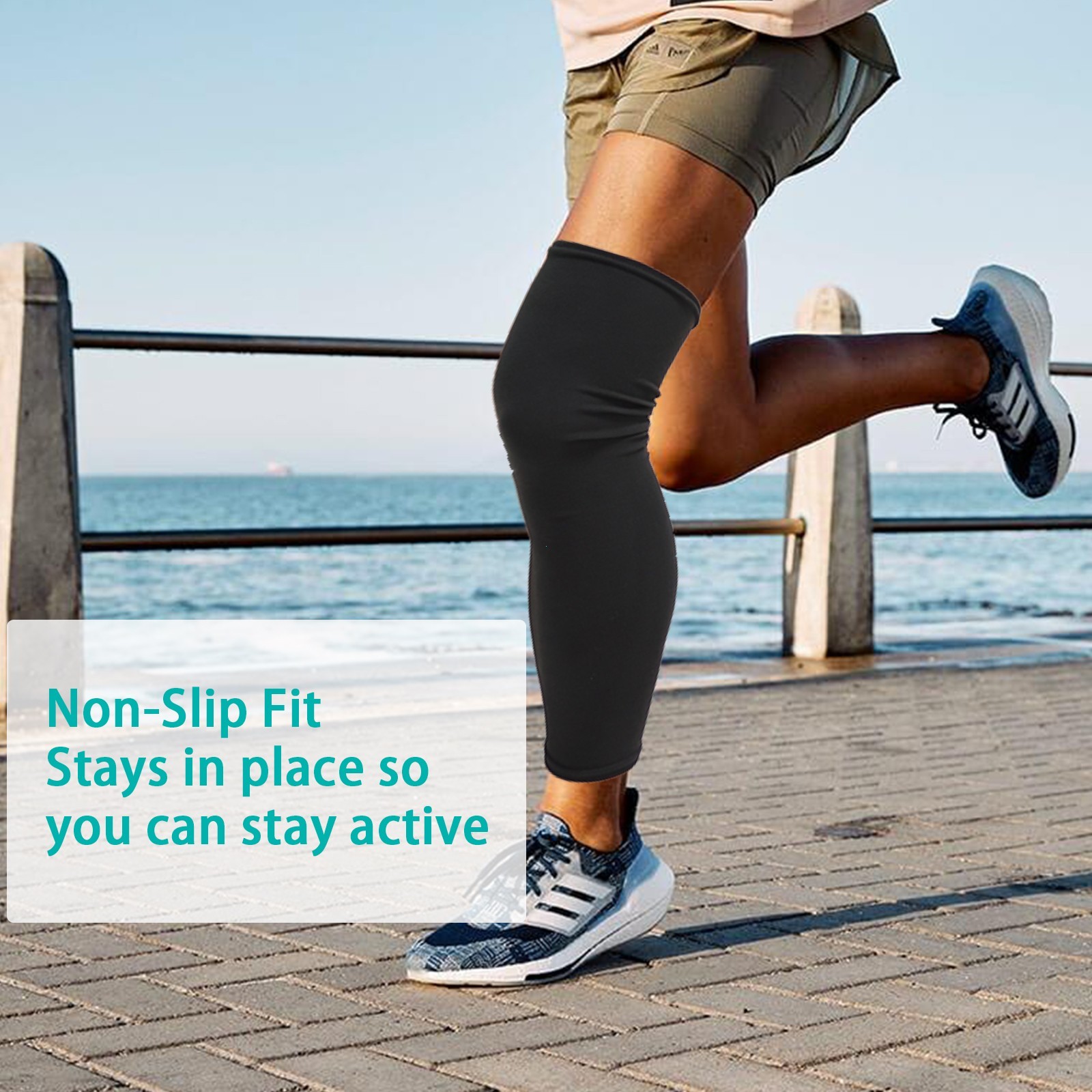 Calf Leg Sleeves & Knee Brace Liners for Men & Women,Running, Gym,Leg Sleeves