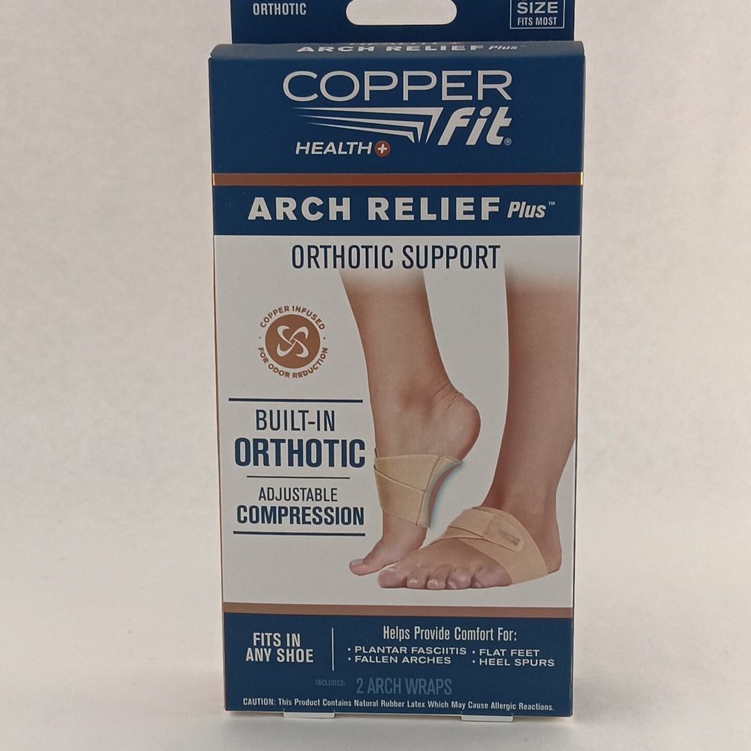 Copper Fit Health + Arch Relief Plus Orthotic Support. Adjustable Compression