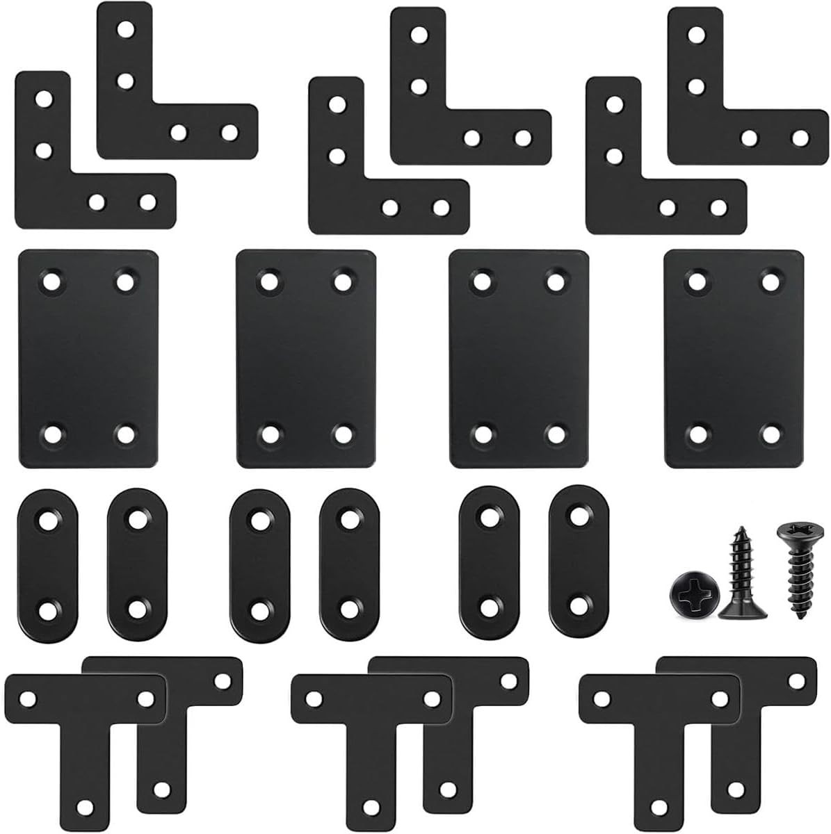 Easy Install 22-Piece Stainless Steel Bracket Set – T/L/Square/Strip Designs