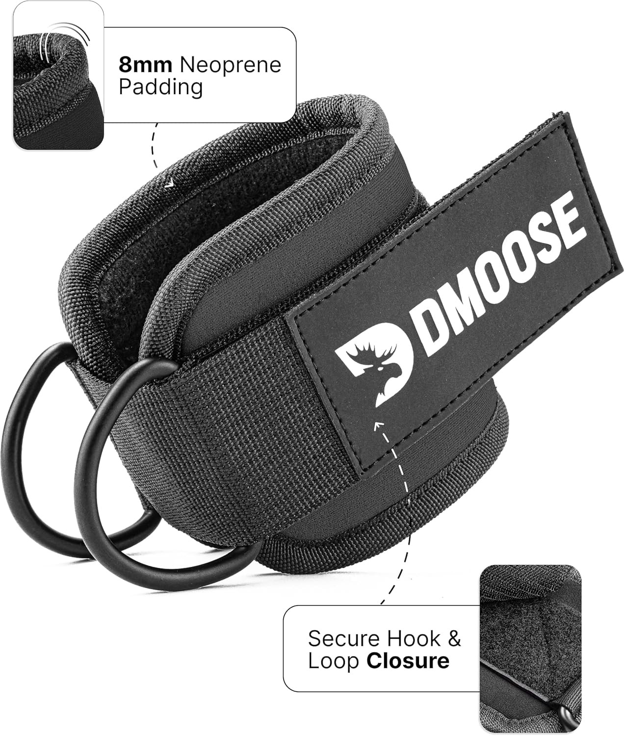Ankle Strap for Cable Machine – One Size Fit with Premium Padding, Workout Kick