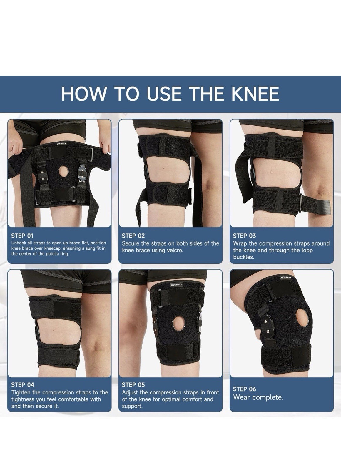 Z ONE Z1 K11 Hinged Knee Brace Open Patella Stabilizer Pain Relief XL READ